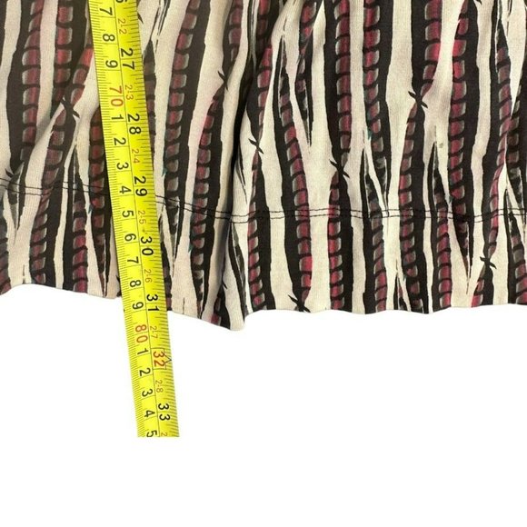 Diane von Furstenberg 100% Silk Tan Feather Pattern Button Long Sleeve Dress 4 - Picture 5 of 6